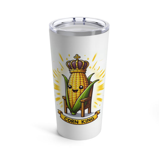 Corn King Whimsical Tumbler, Funny Drinking Cup, Unique Gift for Farmers, Harvest Festival Decor, Thanksgiving Mug, Farmhouse Kitchen Decor