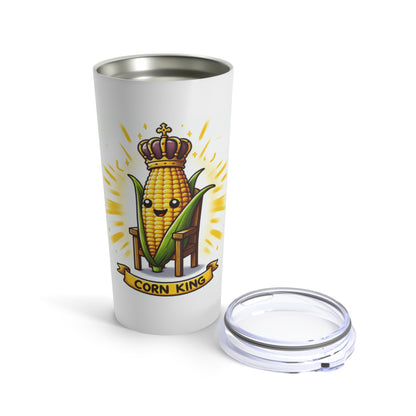 Corn King Whimsical Tumbler, Funny Drinking Cup, Unique Gift for Farmers, Harvest Festival Decor, Thanksgiving Mug, Farmhouse Kitchen Decor