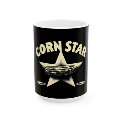 Corn Star Ceramic Mug, Fun Coffee Cup for Kitchen Home Decor, Unique Tea Mug